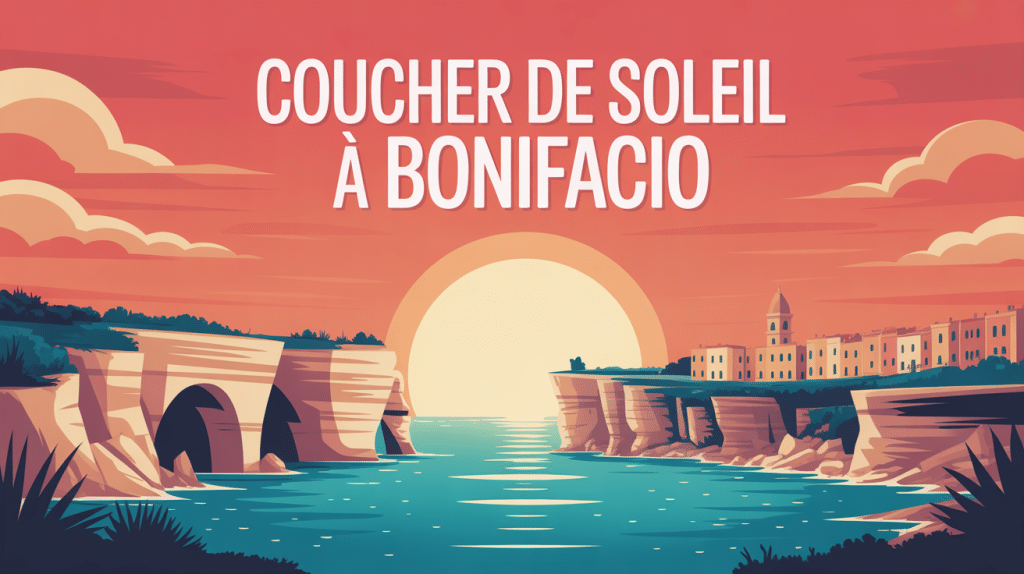 coucher de soleil bonifacio falaises blanches mer turquoise