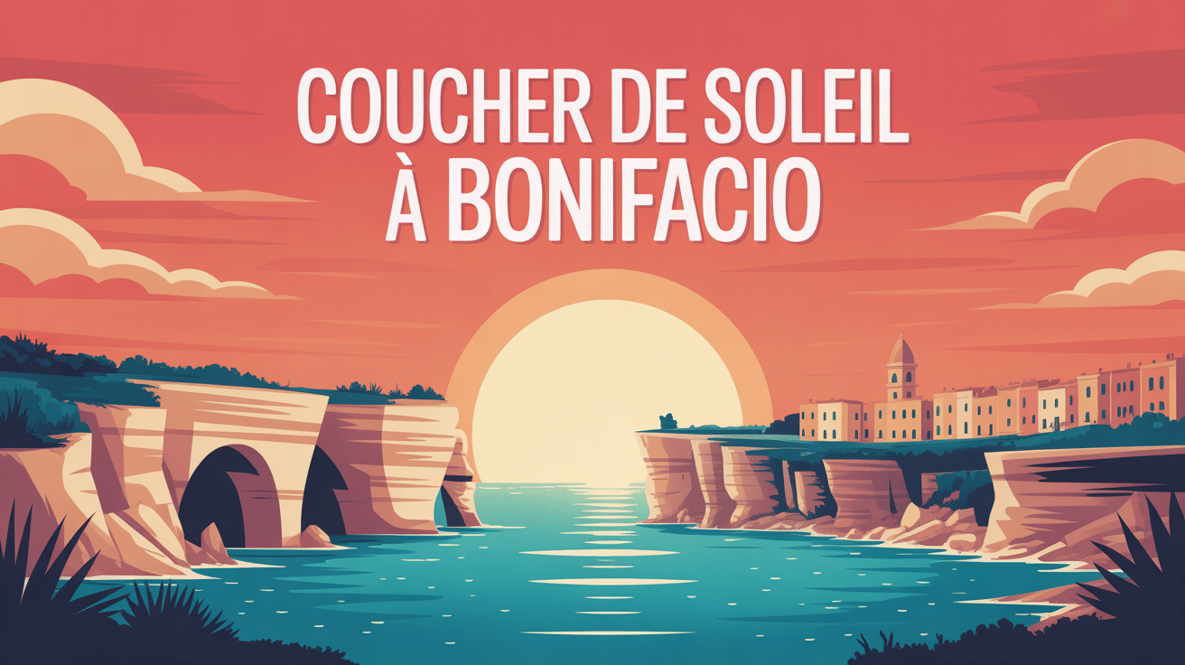 coucher de soleil bonifacio falaises blanches mer turquoise