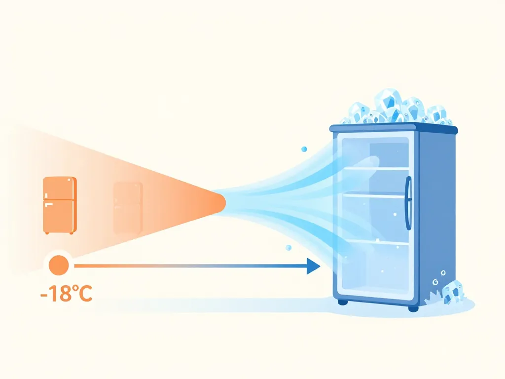 Diagramme processus refroidissement congélateur, en combien de temps un congélateur atteint sa température