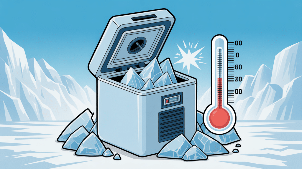 Illustration congélateur temps de refroidissement, en combien de temps un congélateur atteint sa température