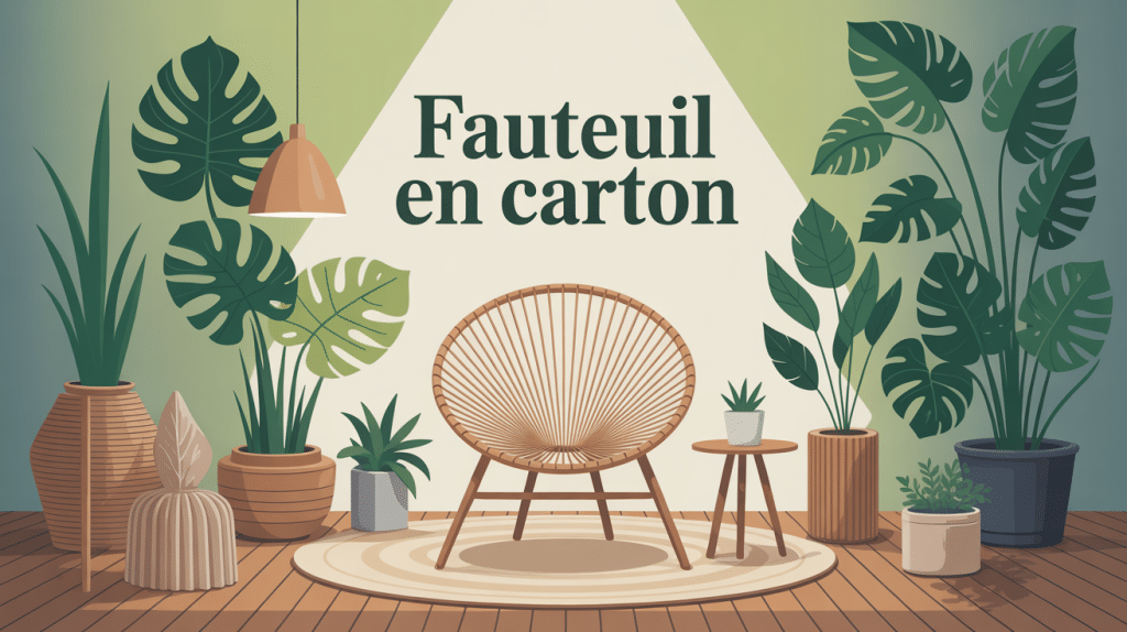 fauteuil en carton moderne dans déco écologique