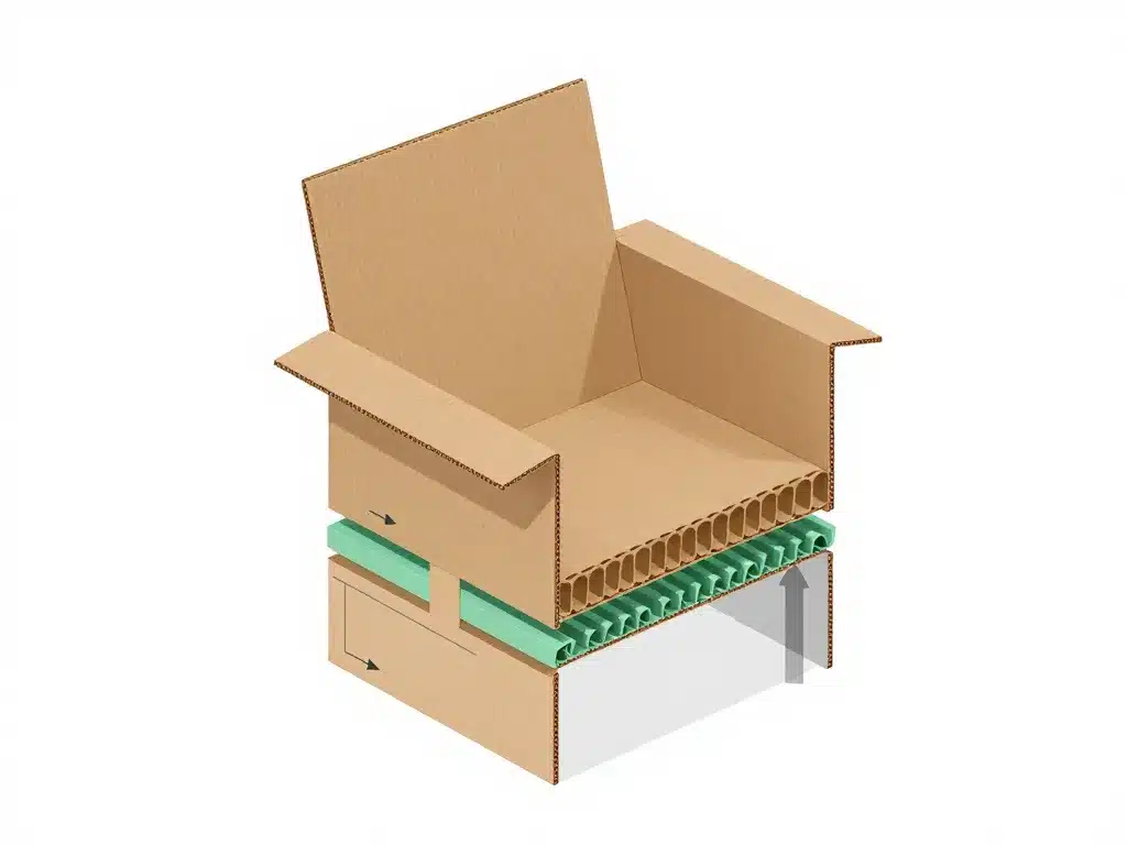 schéma structure fauteuil en carton écologique