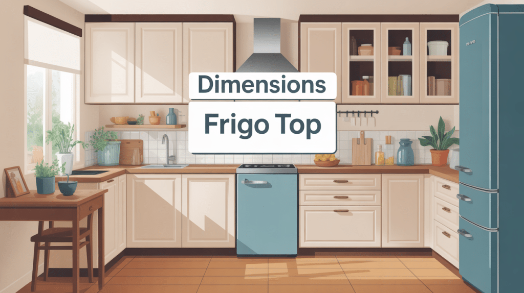 Frigo top dimensions sous plan de travail dans petite cuisine