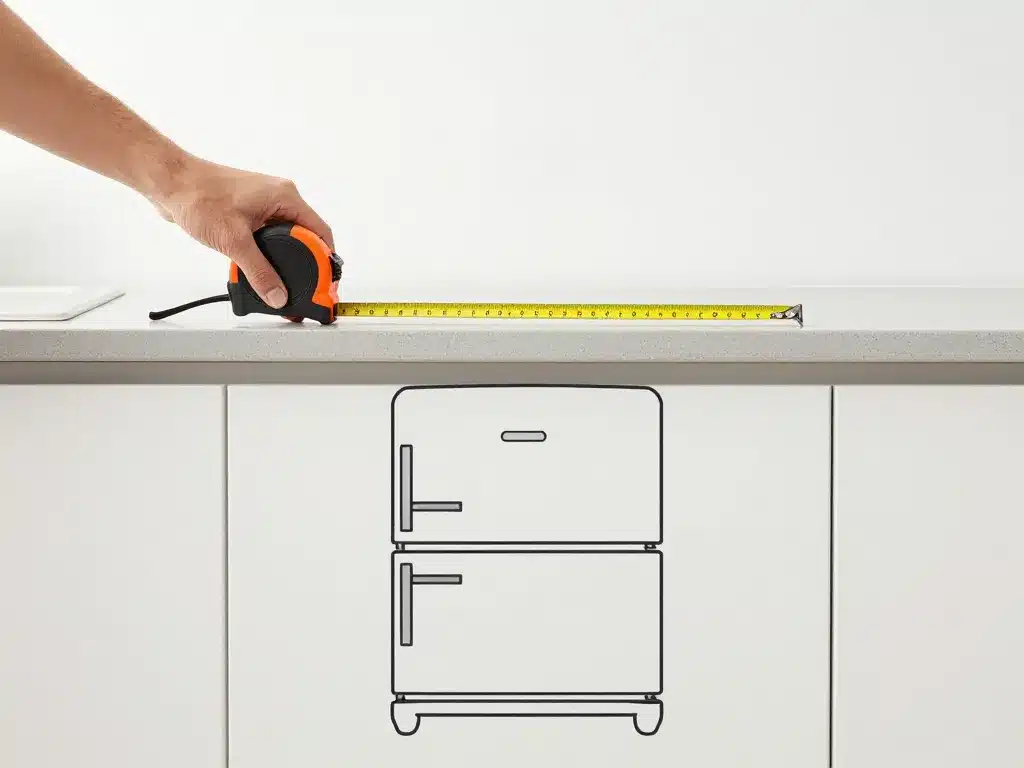 Frigo top dimensions mesure emplacement sous plan cuisine