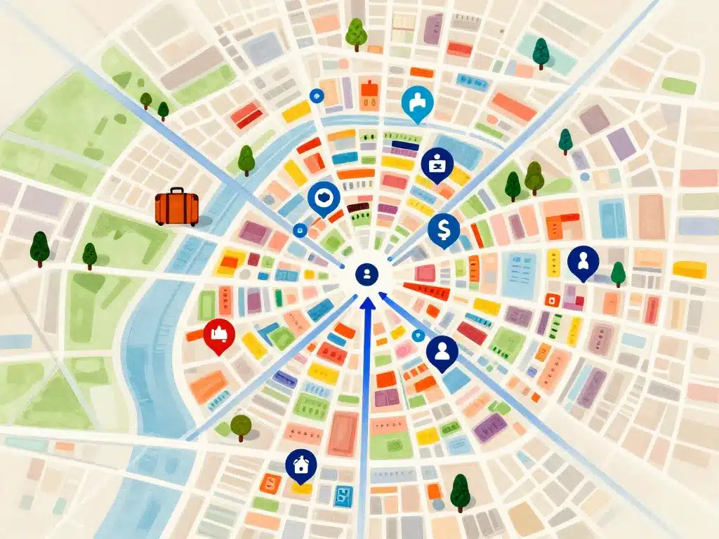 quartier carte symbolique hotel 2 etoiles paris