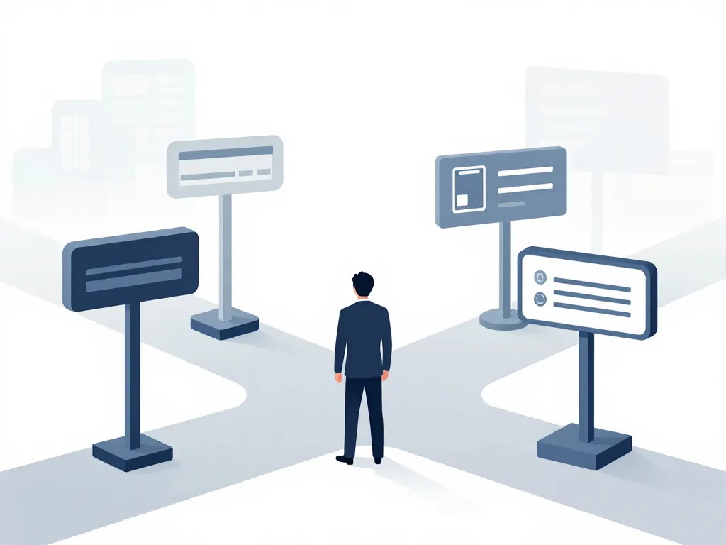 Illustration choix alternatives lmac voyage business