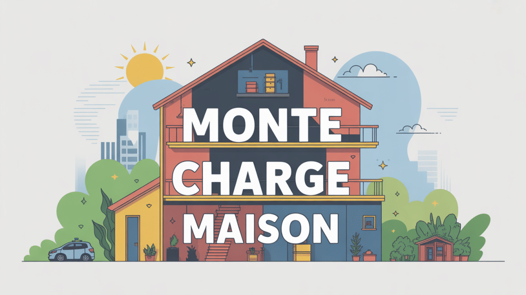 Illustration coupe maison avec monte charge maison moderne