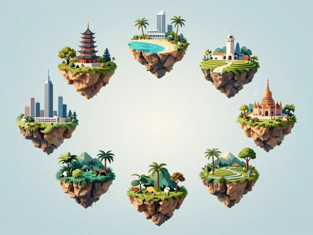 Pays d'Asie top 7 représentation symbolique des destinations