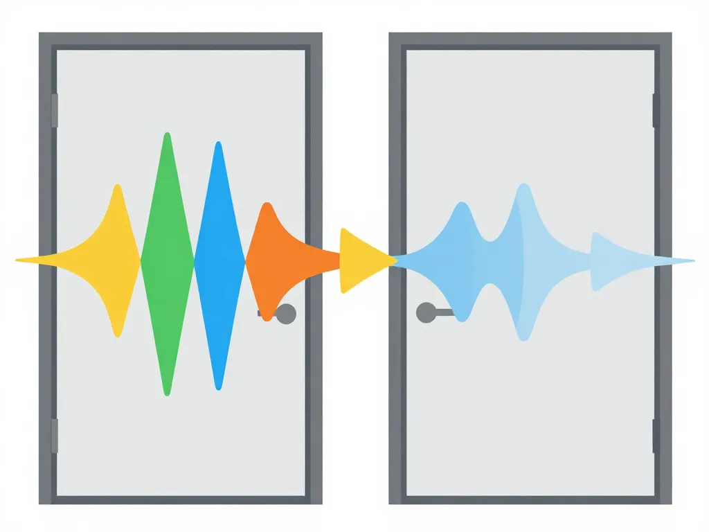 schéma coupe performance porte acoustique 100 db