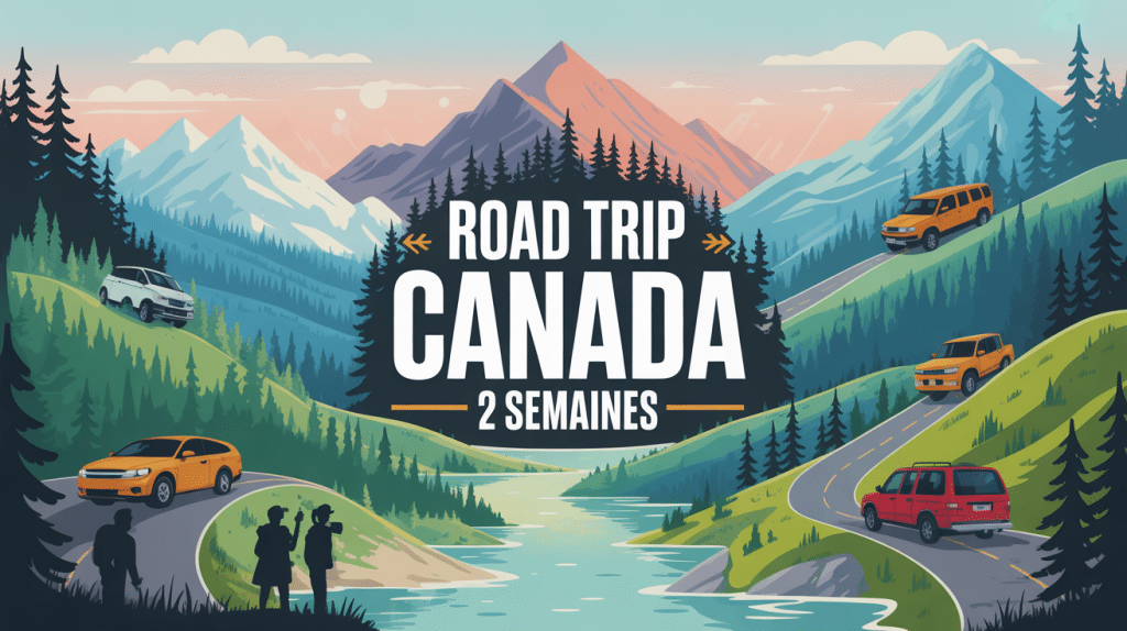 road trip canada 2 semaines illustration paysage panoramique