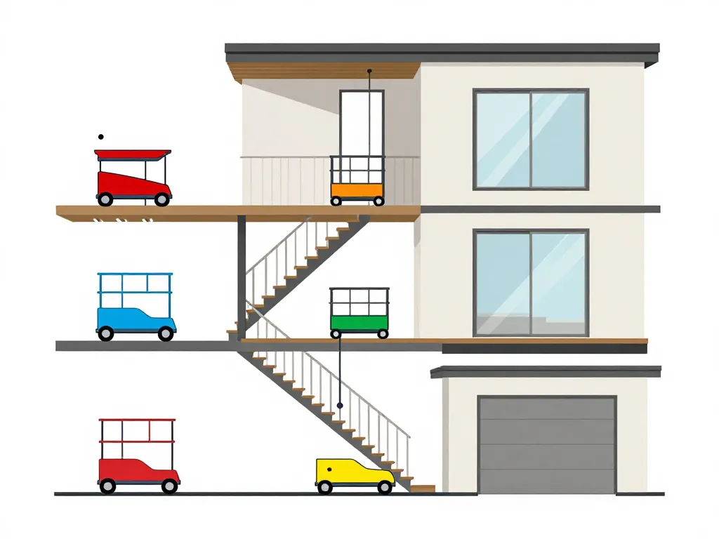 Diagramme conceptuel des différents monte charge maison