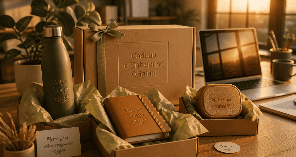 cadeau entreprise original sur table en bureau moderne