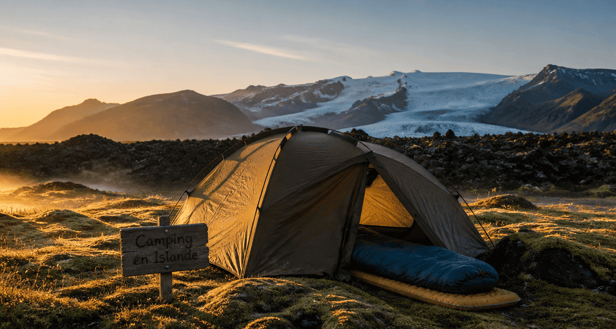 camping en islande tente glacier prairie