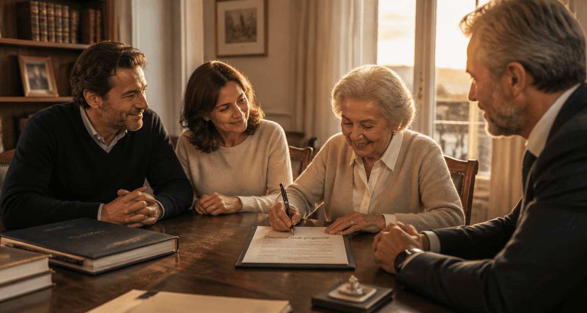 donation nu propriété après 70 ans signature acte notarié