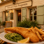 fish and chips pougemin devant restaurant