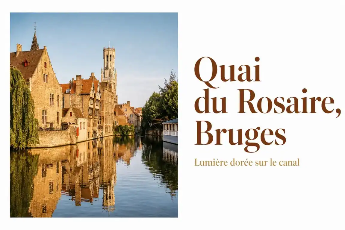 Vue emblématique du Quai du Rosaire pour visiter Bruges en 1 jour