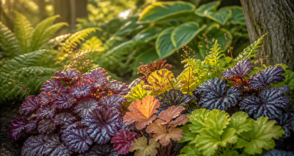 Les plus belles heuchères feuillages colorés ombre