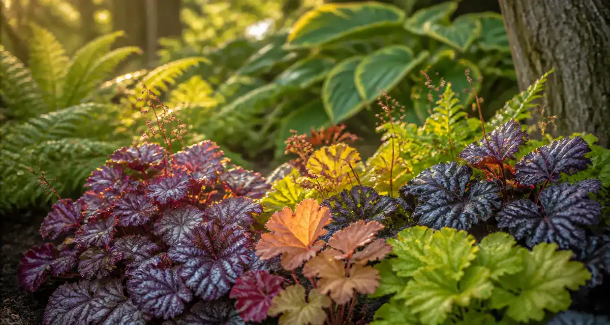 Les plus belles heuchères feuillages colorés ombre
