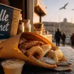 Marseille en cornet street food marine au Vieux-Port, cornet fritto misto