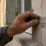 Micro fissure crépi extérieur mesurée main artisan