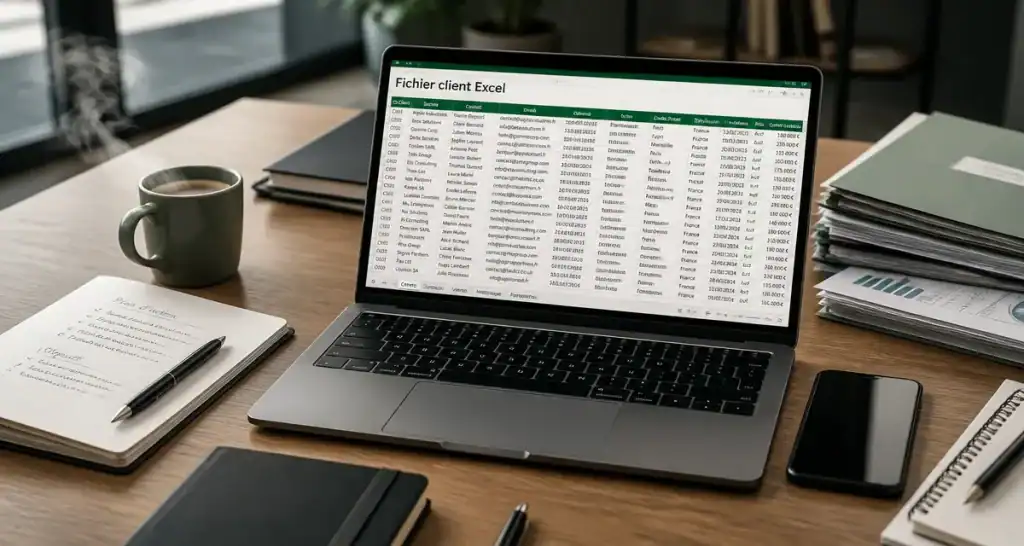 modèle fichier client excel gratuit sur ordinateur
