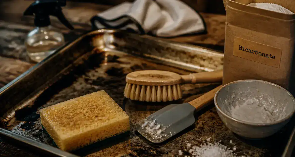 Nettoyer plaque four : bicarbonate et gros sel pour brûlé