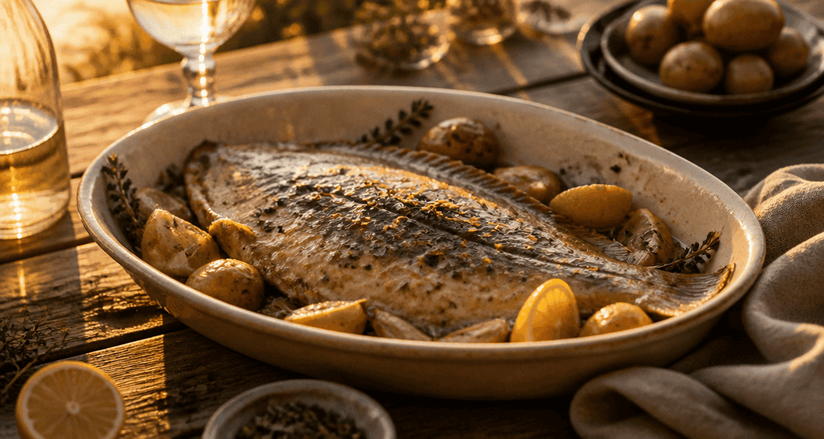 sole au four avec citron et herbes