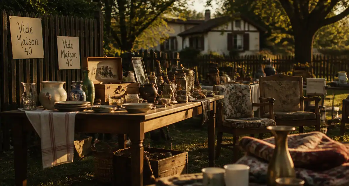 vide maison 40 jardin landes objets anciens
