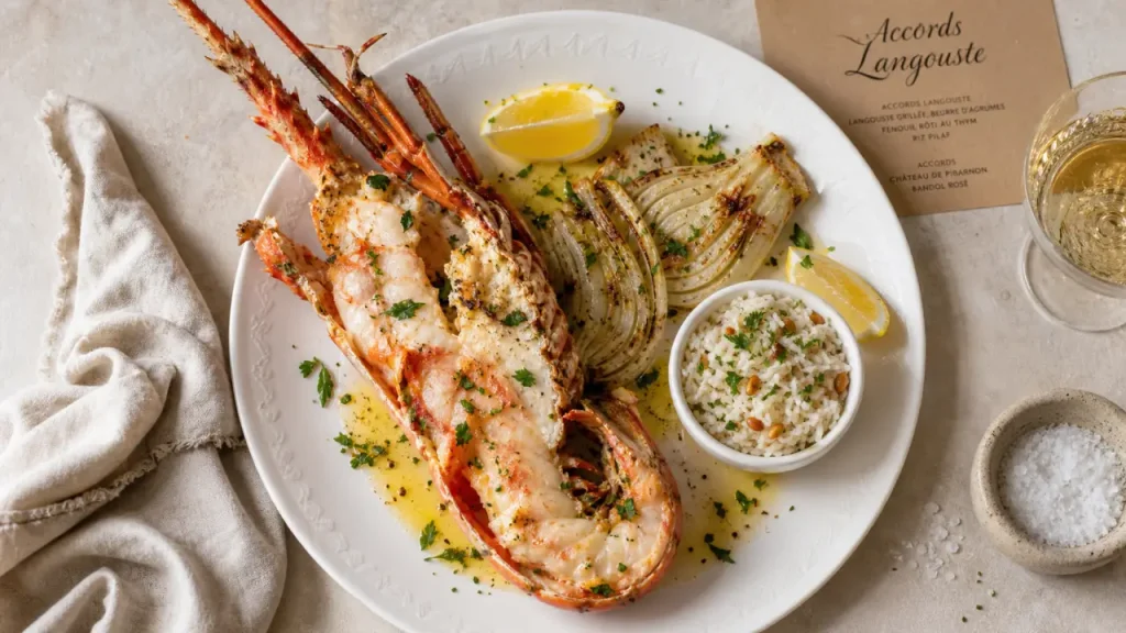 Accompagnement langouste : beurre citron, fenouil rôti et riz pilaf léger
