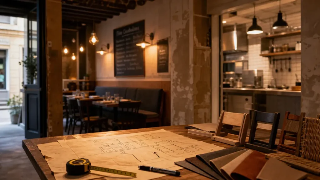 Aménager un restaurant : salle, flux et mobilier, plan de circulation pour éviter de bloquer le service