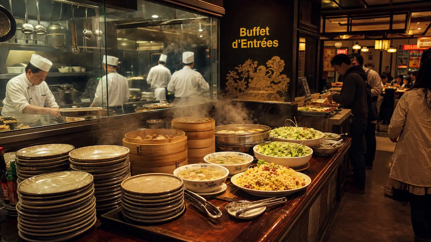 Le siecle d or montelimar : buffet chinois, cuisine ouverte, plats vapeur