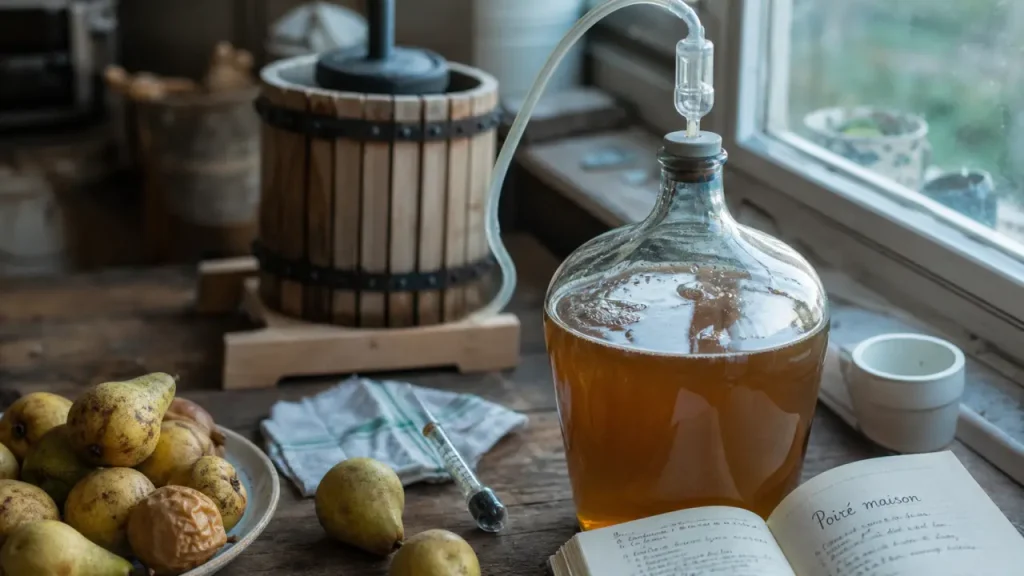 Recette du poiré maison : moût de poires et densimètre à 12-15 °C