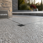 Resine drainante terrasse et allée carrossable, granulat visible, eau évacuée