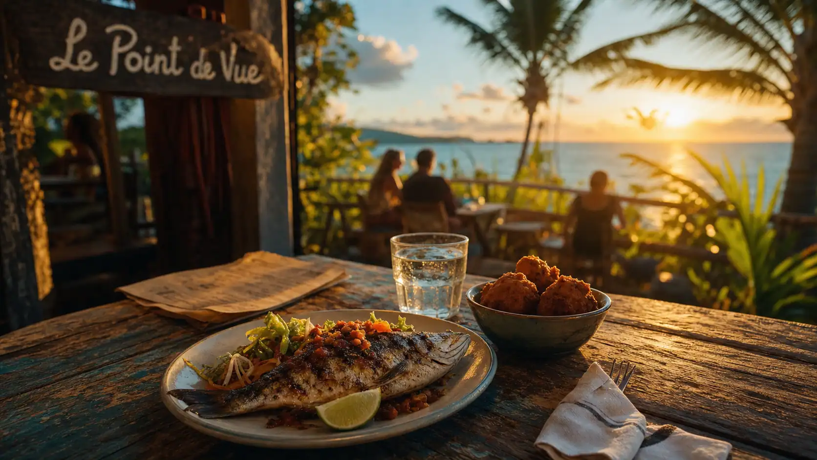 Restaurants Sainte-Marie Martinique : table créole vue mer