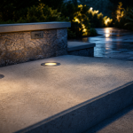 Spot à encastrer extérieur IP65 sur terrasse béton, éclairage LED extérieur