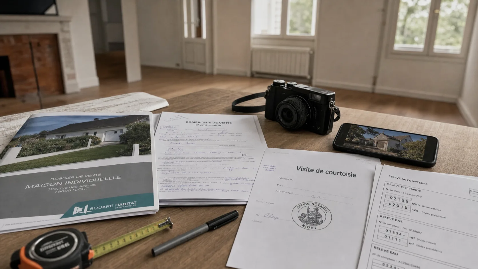 Visite avant signature notaire : vérifier compteurs et annexes en 24 h