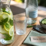 Aromatiser l eau citron menthe sans sucre, eau fraîche en carafe