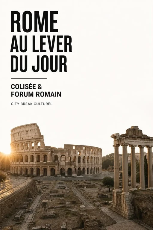 Que visiter à Rome : vue du Colisée et du Forum Romain au lever du jour