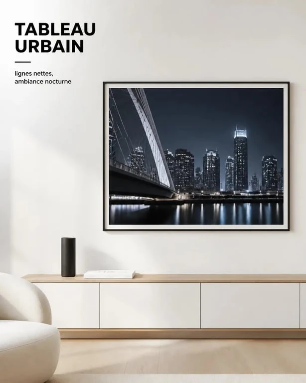 Paysage tableau urbain moderne dans un intérieur contemporain