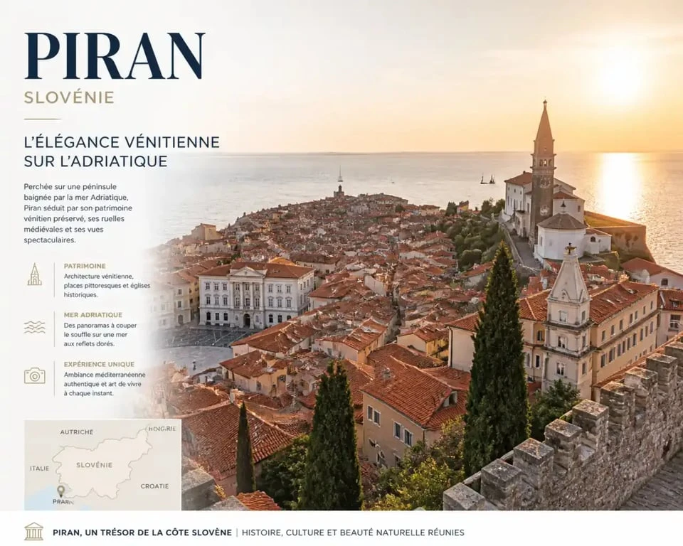 Vue panoramique de Piran Slovénie depuis les remparts
