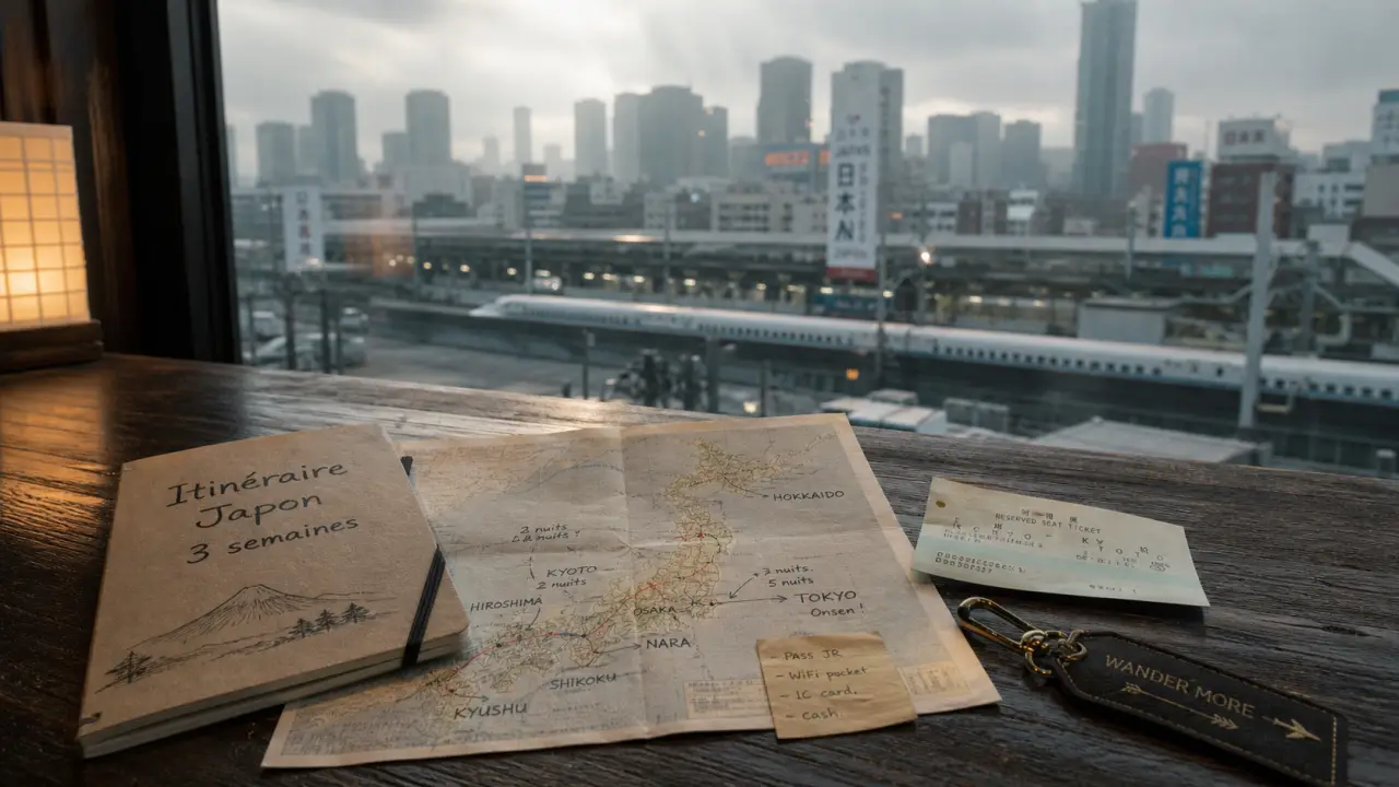 Itinéraire japon 3 semaines : carnet et carte Japon depuis Tokyo