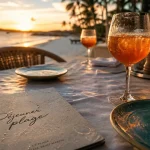 Restaurant a saint martin à Saint-Martin : déjeuner plage au coucher du soleil