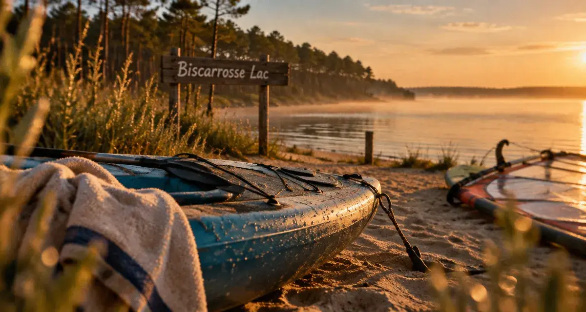 Que faire a Biscarosse : kayak sur le lac et pins de la forêt